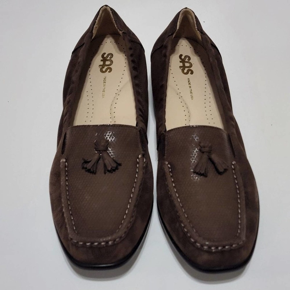 SAS HOPE Slip On Comfy Loafers In Bronze Crocodile Women's Size 10 new@@